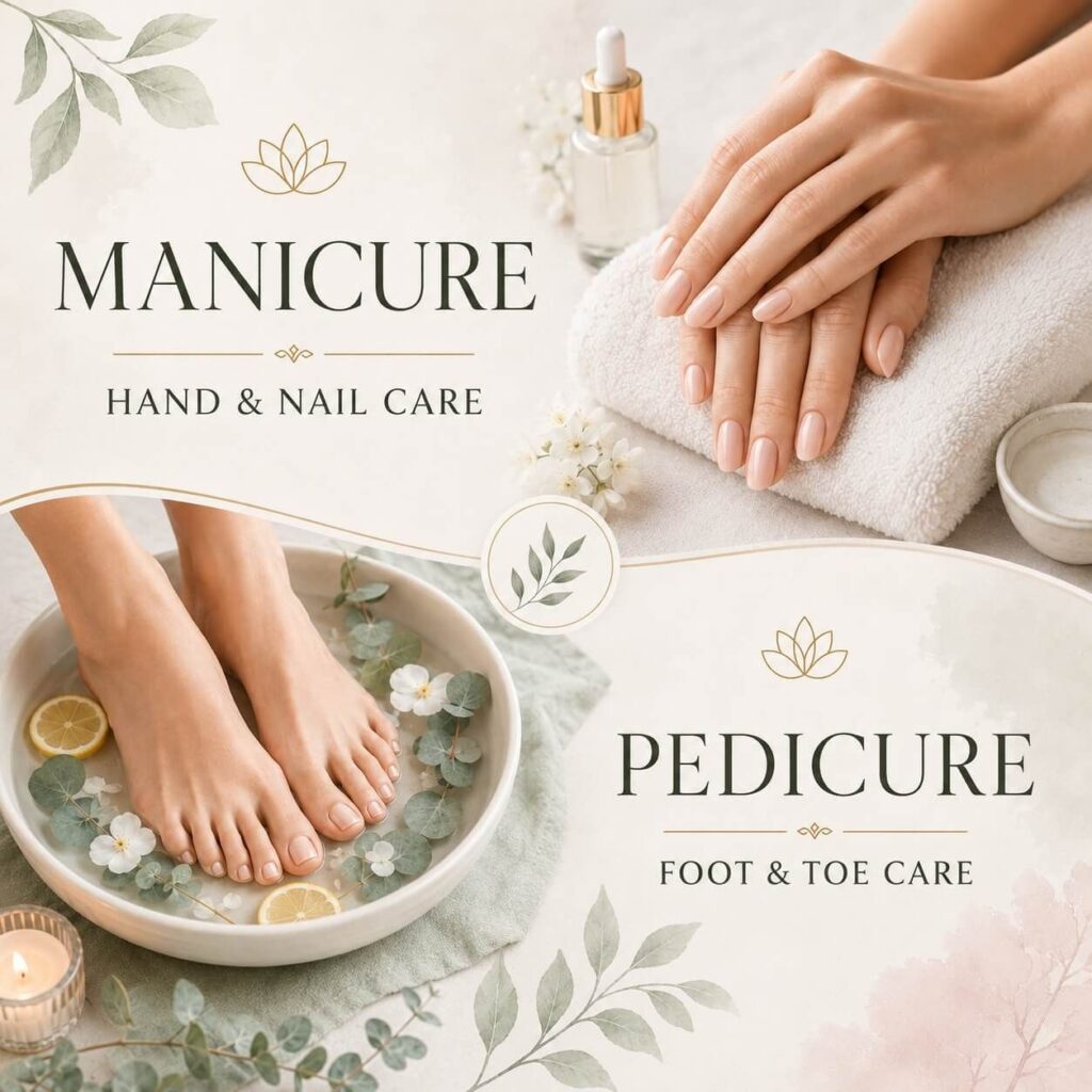 A professional manicure and pedicure service at Vidao Nails & Day Spa in Houston, TX, featuring clean, healthy nails and smooth skin.